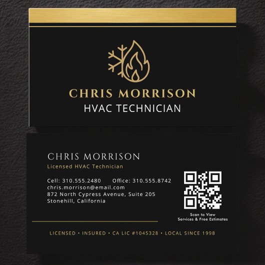 HVAC Company Technician QR Code 名刺