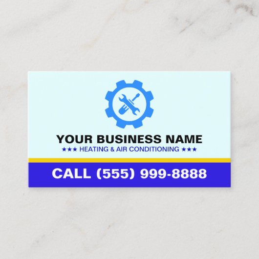 HVAC Heating Air Conditioning Biz | Modern Logo 名刺 (正面)