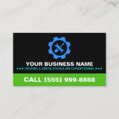 HVAC Heating & Air Conditioning | Logo on Black 名刺 (正面)