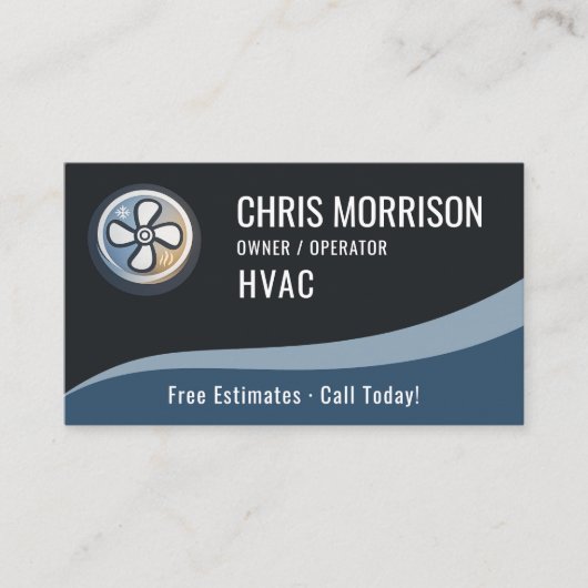 HVAC Heating & Air Conditioning QR Code 名刺 (正面)