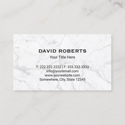 HVAC Heating & Air Conditioning Trendy Marble 名刺 (裏面)