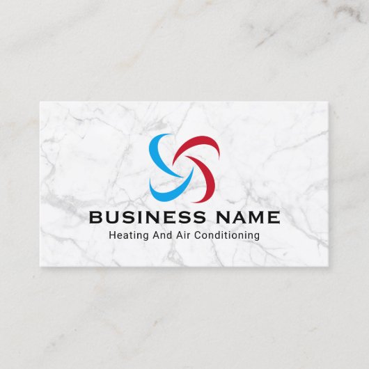 HVAC Heating & Air Conditioning Trendy Marble 名刺 (正面)