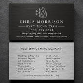 HVAC Heating and Air Black Steel Metallic 名刺