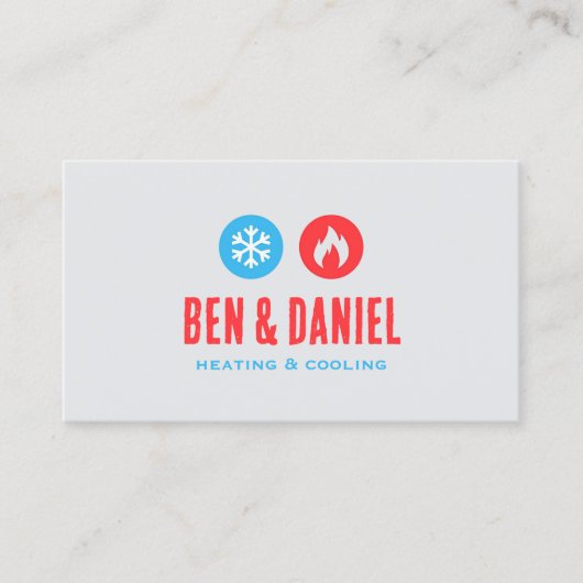HVAC Heating and Cooling Business Card  名刺 (正面)