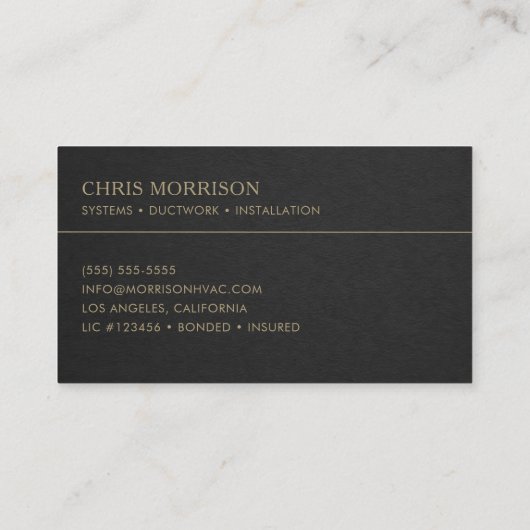 HVAC Installation Professional 名刺 (裏面)