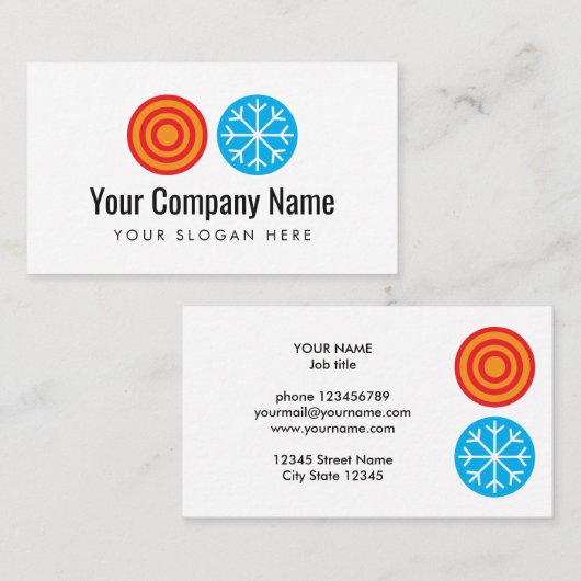 HVAC installer logo business card template 名刺 (正面/裏面)
