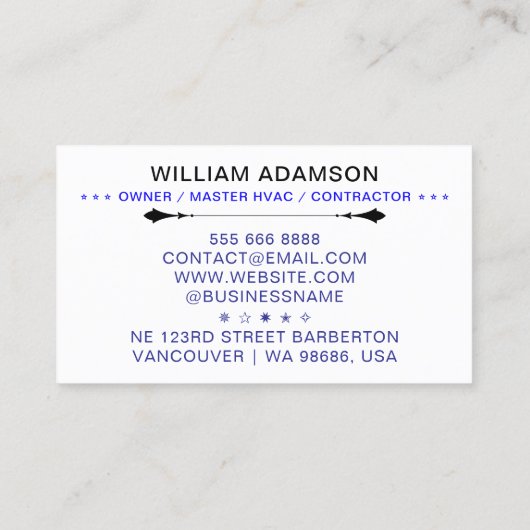 HVAC Logo & QR Code | Heating & Air Conditioning 名刺 (裏面)