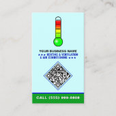 HVAC Logo & QR Code | Heating & Air Conditioning 名刺 (正面)