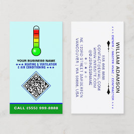 HVAC Logo & QR Code | Heating & Air Conditioning 名刺