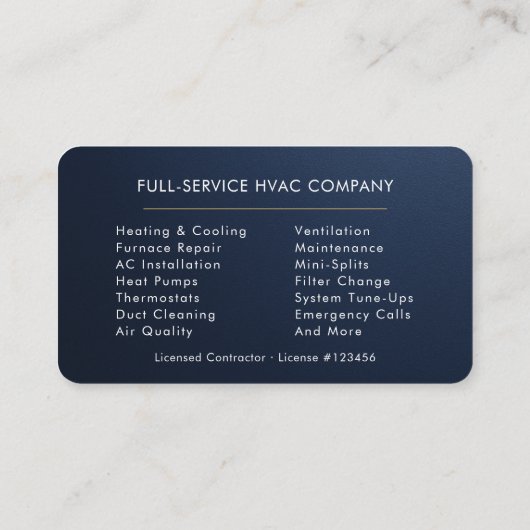 HVAC Metallic  名刺 (裏面)