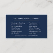 HVAC Navy Blue Gold Photo 名刺 (裏面)