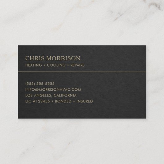 HVAC Professional 名刺 (裏面)