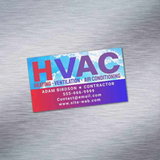 HVAC Service (Heating, Cooling, Air Conditioning) マグネット名刺 (インサイチュ)