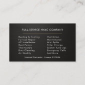 HVAC Services Company Black Gold Metallic 名刺 (裏面)