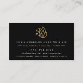 HVAC Services Company Black Gold Modern 名刺 (正面)