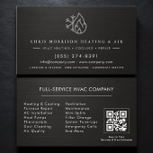 HVAC Services Metallic QR Code 名刺