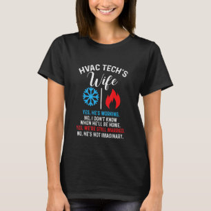 Hvac Tech妻Hvac技術者(女性用) Tシャツ
