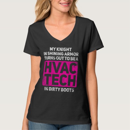 Hvac Tech技術者ガールフレンドの妻ヴィンテージ Tシャツ (正面)