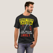 HVAC Tech Caution Flying Tools HVAC Technician Ins Tシャツ (正面フル)