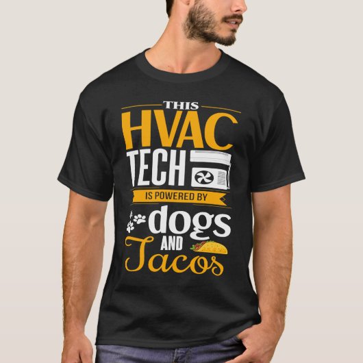 HVAC Tech Dog Taco HVAC技術者 Tシャツ (正面)