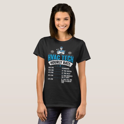 HVAC Tech Hourly Rate Mens HVAC Technician Tシャツ (正面フル)