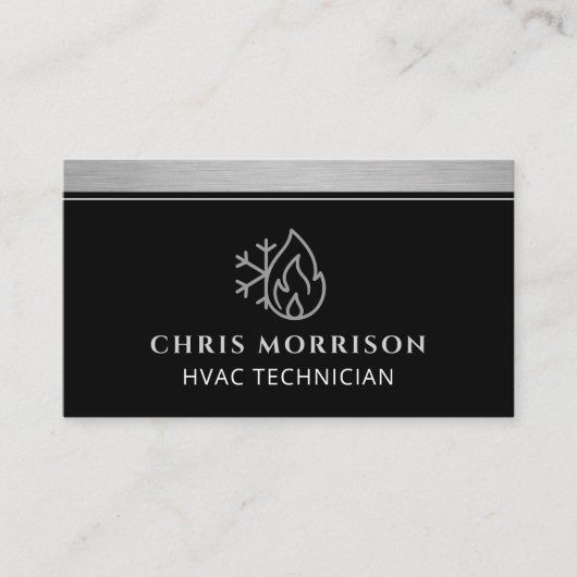 HVAC Technician AC Heating Cooling Heat 名刺 (正面)