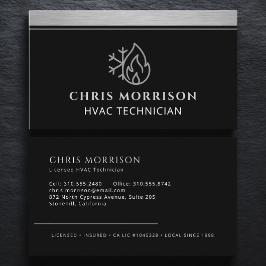 HVAC Technician AC Heating Cooling Heat 名刺