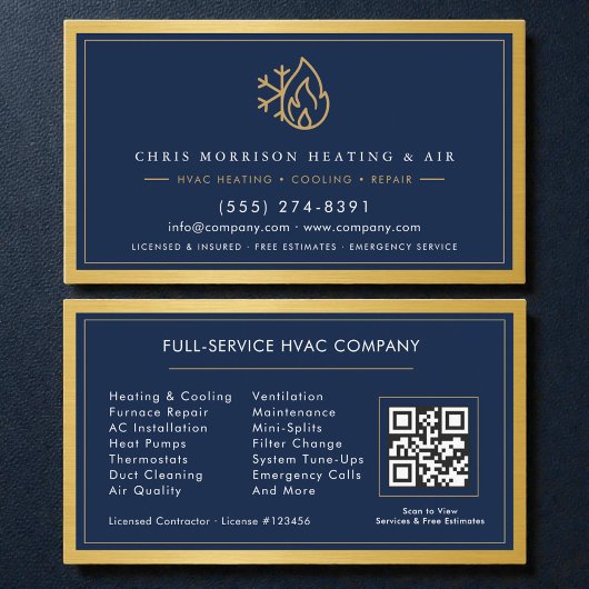 HVAC Technician Company QR Code  名刺
