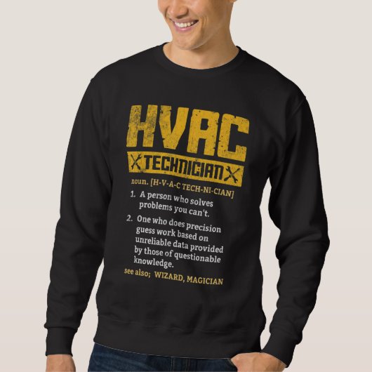 HVAC Technician  Graphic Distressed スウェットシャツ (正面)