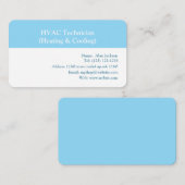 HVAC Technician (Heating & Cooling) 名刺 (正面/裏面)