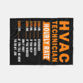 Hvac Technician Hourly Rate Funny Hvac Mechanic Sa フリースブランケット (正面(横))