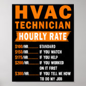 Hvac Technician Hourly Rate Funny Hvac Mechanic Sa ポスター (正面)