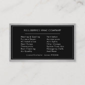 HVAC Technician Industrial Metallic 名刺 (裏面)