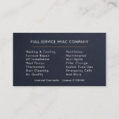 HVAC Technician Navy Blue Gold Modern 名刺 (裏面)