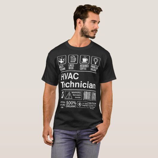 HVAC Technician Product Label Funny Gift  Tシャツ (正面フル)