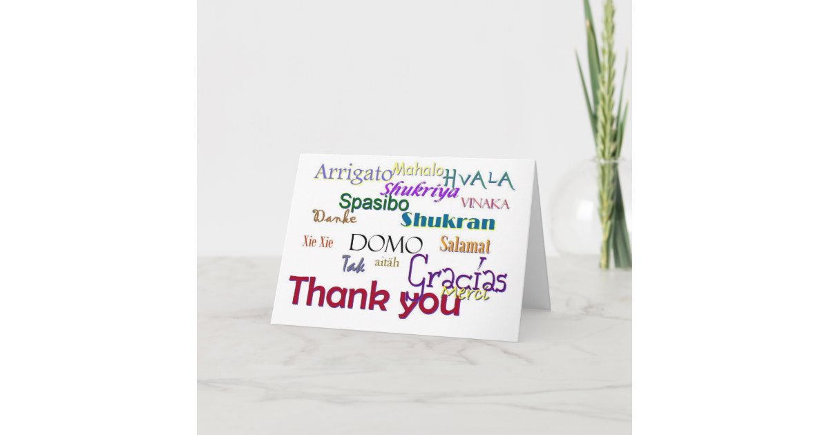 Hvala Gracias じめじめしたvielen Spasiboありがとう サンキューカード Zazzle Co Jp