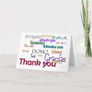 、Hvala、Gracias、じめじめしたVielen Spasiboありがとう サンキューカード