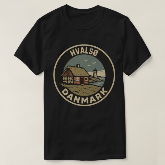 Hvalsø, デンマーク Danmark Tシャツ (デザイン正面)