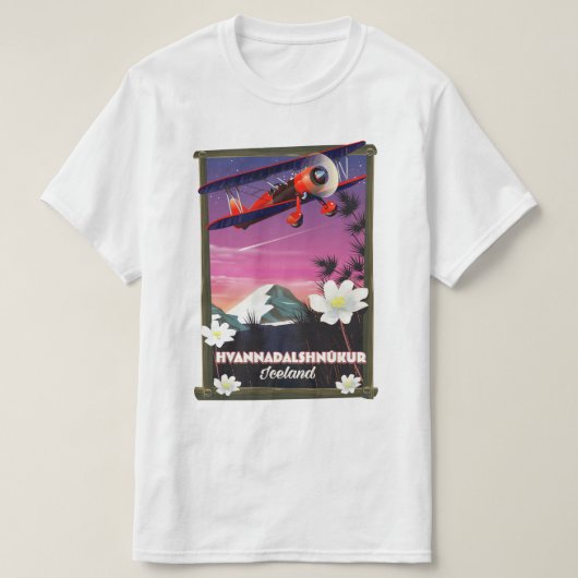 Hvannadalshnkurアイスランド旅行ポスター。 Tシャツ (デザイン正面)