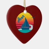 #HvarヴィンテージのHvarのレトロの日没 セラミックオーナメント (右)