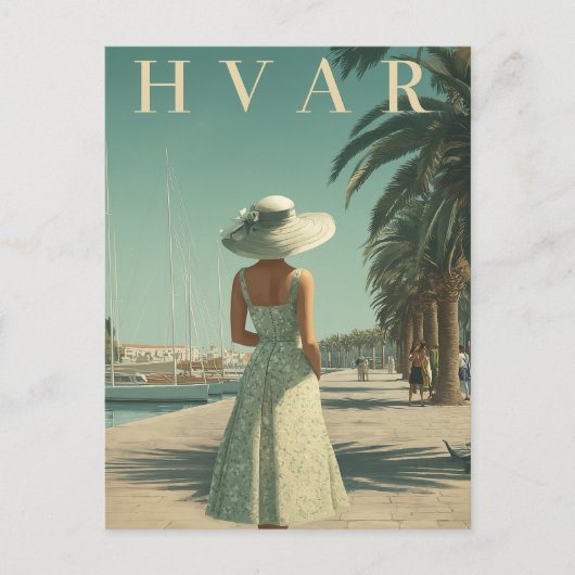 Hvar 50s vintage travel ポストカード (正面)