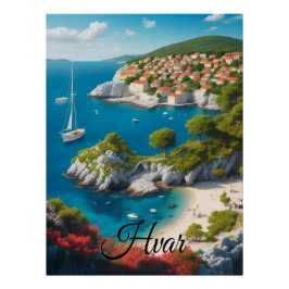 Hvar Croatia Travel Poster ポスター