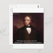 HWロングフェロー「すべて来のまわりに」知恵引用文ギフト ポストカード (正面/裏面)