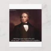 HWロングフェロー「すべて来のまわりに」知恵引用文ギフト ポストカード (正面)