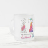 HWJキャラクターすりガラス製マグカップ フロストグラスマグカップ (正面左)