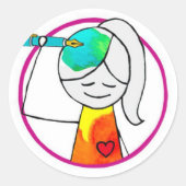 HWJロゴクラシックラウンドステッカー ラウンドシール (正面)