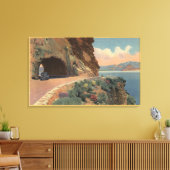 Hwyからの洞窟のロックトンネルのビュー キャンバスプリント (インサイチュ (リビング))