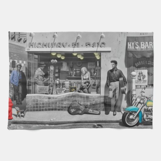 HWY 51の銀2 キッチンタオル (横)