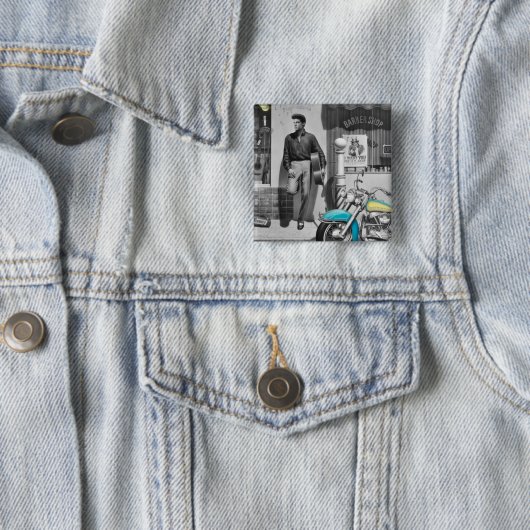 HWY 51の銀2 缶バッジ (インサイチュ)