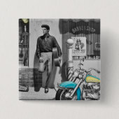 HWY 51の銀2 缶バッジ (正面)